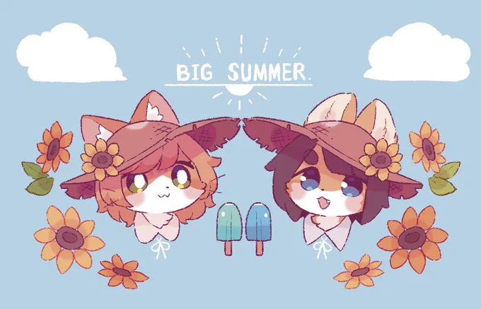 夏に向けてのグッズイラストたちです 