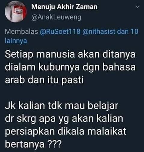 FerdinandHaean3's tweet photo. Syukurlah Tuhan ku tau bahasa Batak, jadi tak perlu belajar bahasa Arab. https://t.co/ozlb8RHebn