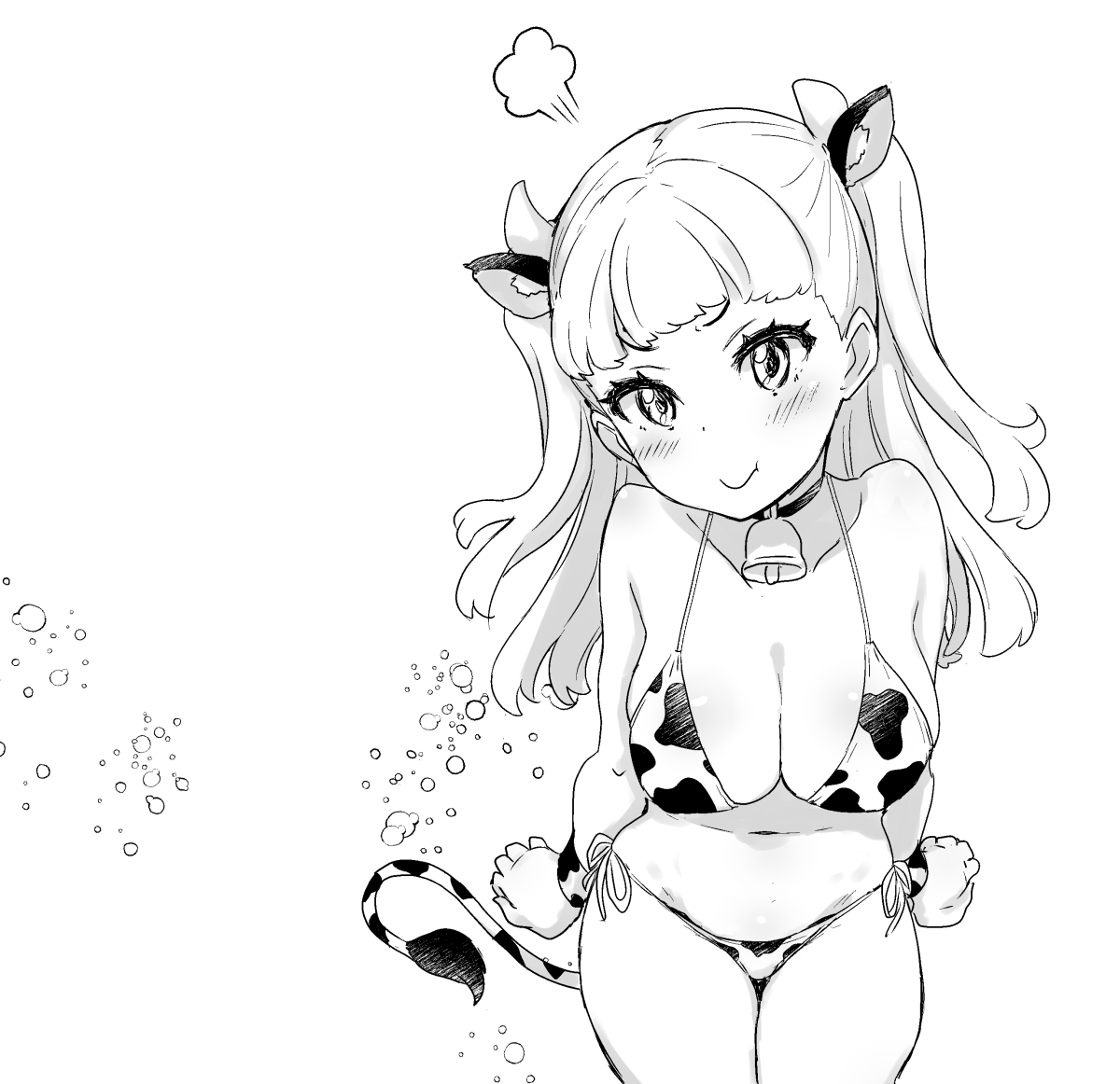 七尾百合子 「#もう一度TLを牛柄ビキニでいっぱいにしたい 」|水無月徹のイラスト