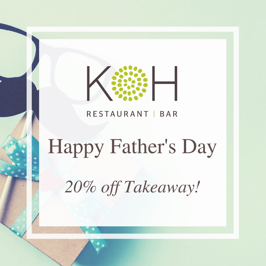 Happy Father's Day!

We hope you have a day full of love and laughter 💙

There's also 20% off for Takeaway today!

You can order online at koh.ie

#fathersday #dublinfood #takeawayfood