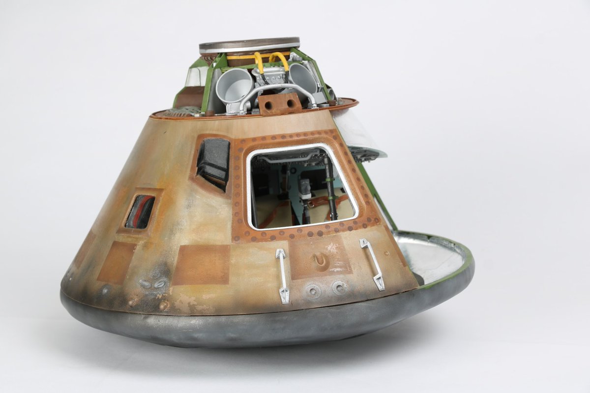 Archie_Nye's tweet photo. 1:12 Apollo 11 Lunar Command Module
My Final Major Project at @aubmodelmaking 
Made across 15 weeks using a wide variety of materials and processes, including SLS, FDM, SLA 3D Printing, laser cutting and traditional scratch-building techniques https://t.co/xdYoFZmuR1