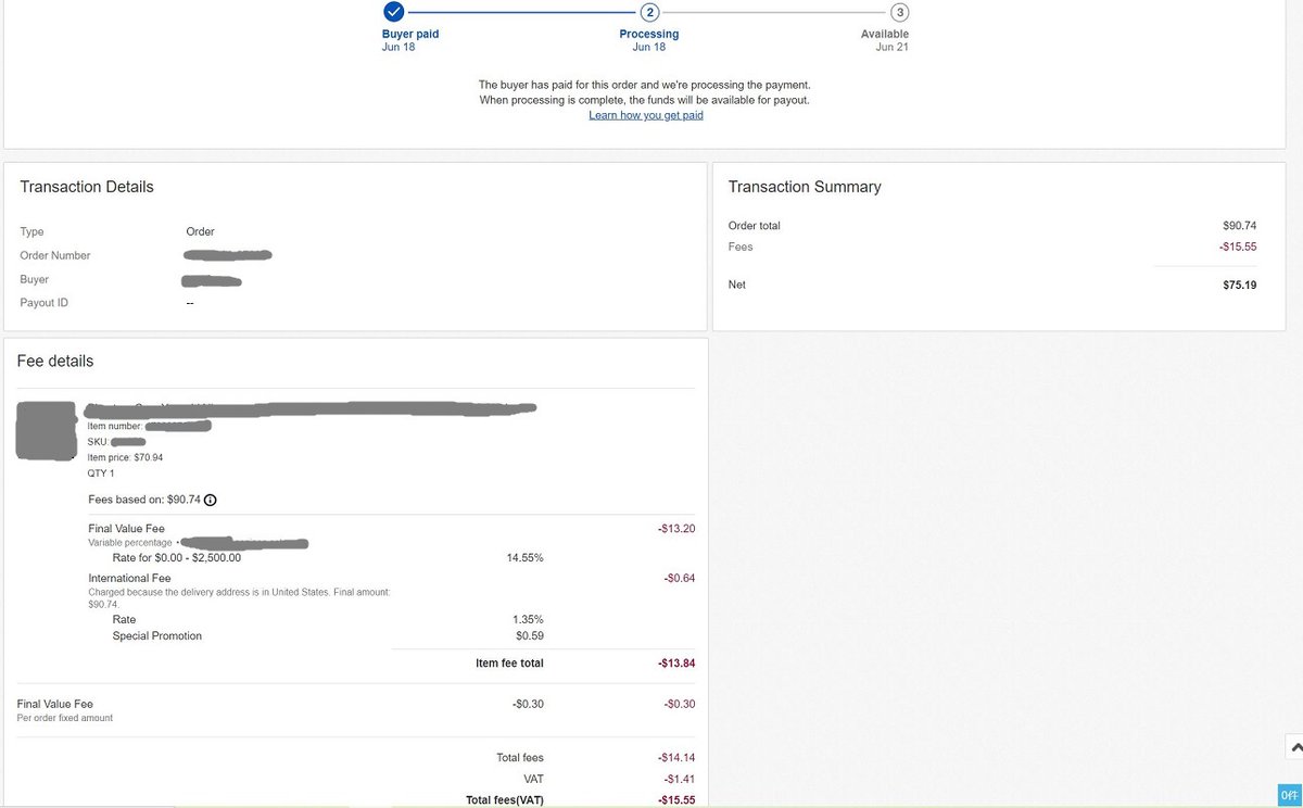 ebayMP導入後、明らかに手数料が上がりました。 完全なる改悪。 カテゴリー別販売手数料 →大幅アップ（改悪 新たな手数料 →  International fee 1.35%（改悪 USﾄﾞﾙ以外 → 手数料新設、約3％（改悪 資金保留 → イーベイ側で3日間保留（ペイパルは即時入金  この他に ...
