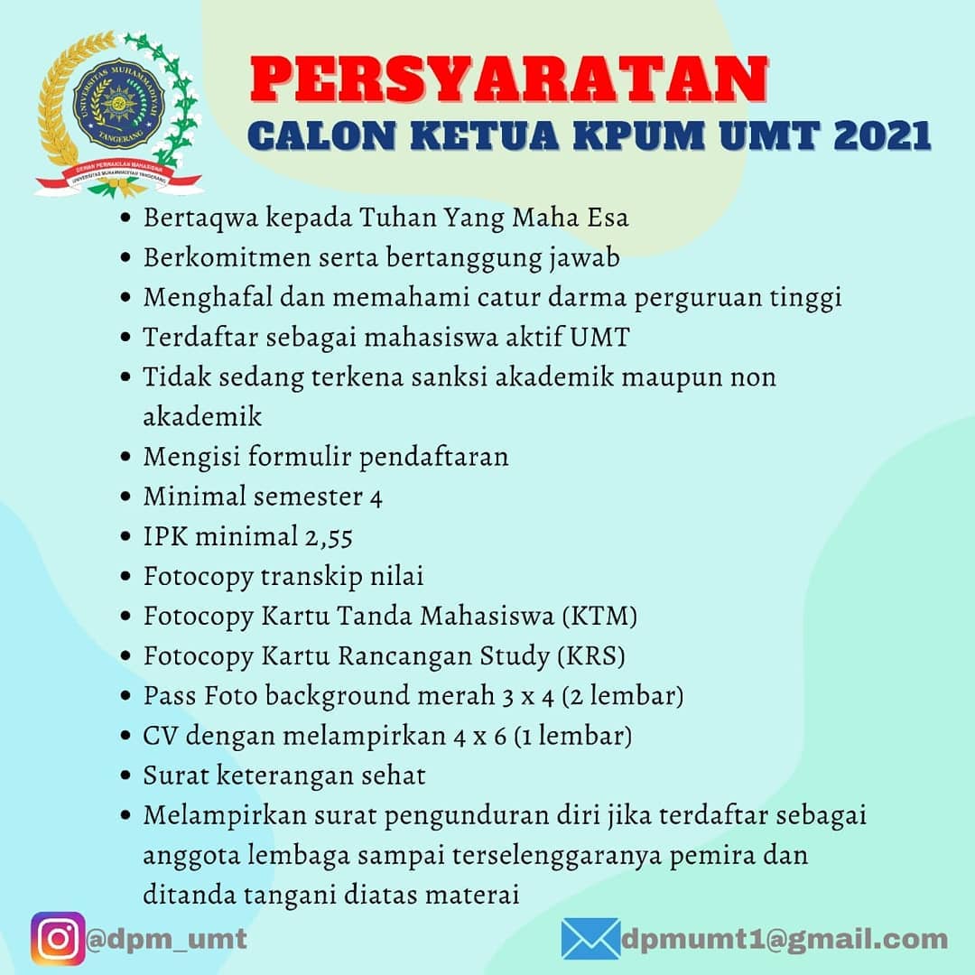 JurnalisUMT's tweet photo. "DIBUKA PENDAFTARAN CALON KETUA KPUM"

https://t.co/RCfANU7Tqf
#JURNALUMT #umtindonesia https://t.co/Pms0OG6Hf0