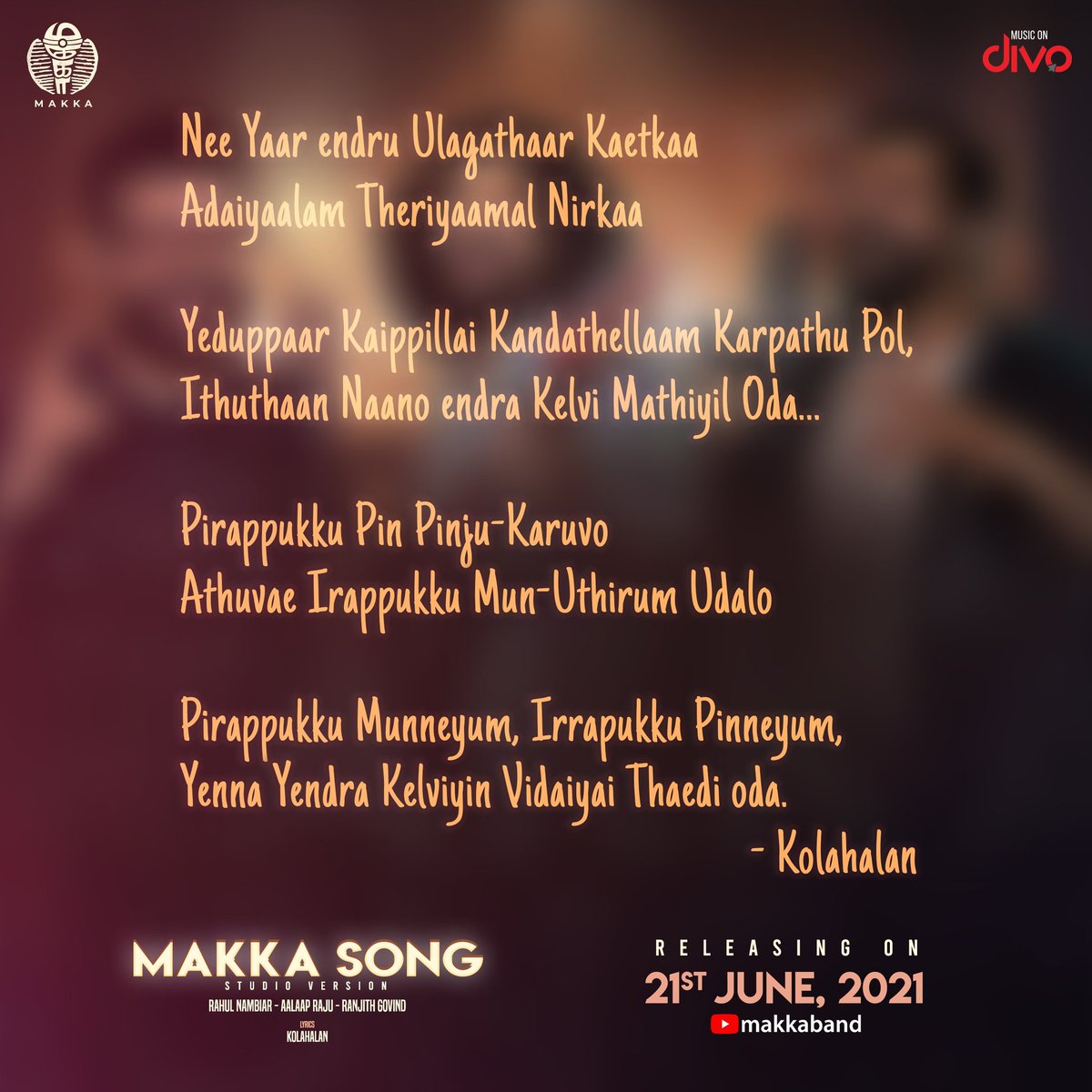 makkaband's tweet photo. Glimpse of 'Makka Song Lyrics' beautifully written by @kolahalan_94 📝✨

Isaiyal naam inaivom makka💥

@RahulNOfficial @ranjithkg @aalaapraju 
@bhuvanesh_keys @drumssiddharth @crazyfingers.bruce @SilverTreeOffl 

#makkasong #tamillyrics #lyricist #originals #makkamusical https://t.co/FHxHDDfIT5