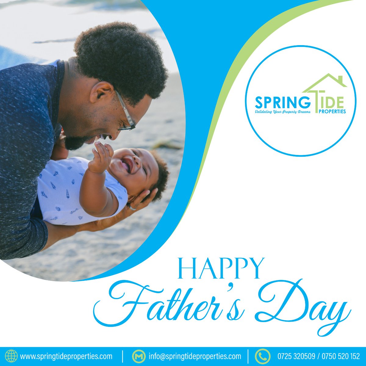 SpringtideProp's tweet photo. A Happy Father's Day to all dads and aspiring fathers!

#HappyFathersDay #FathersDay #SpringtideProperties #PropertyManagement #PlotsForSale #HousesForSale #property https://t.co/9CrMMGkZZk