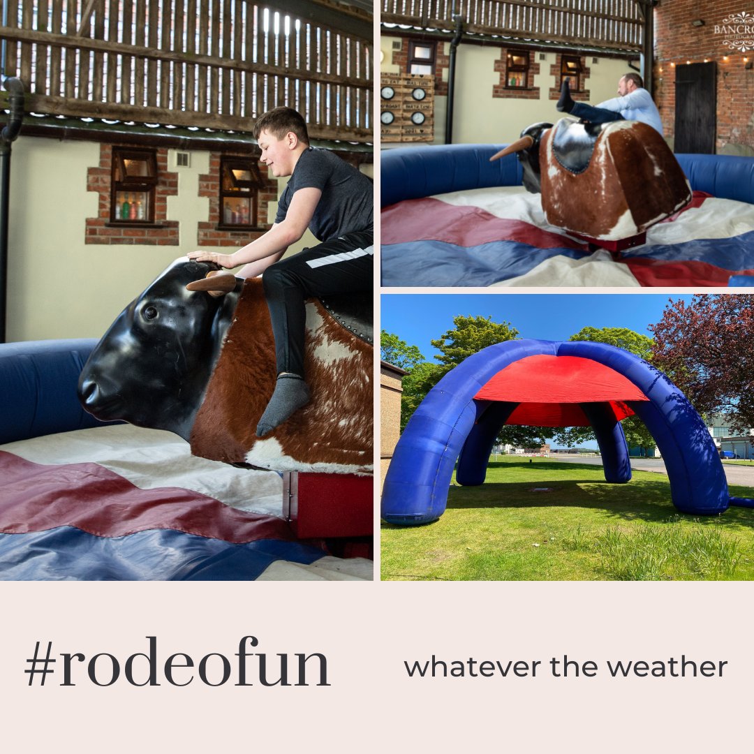 Connectionsents's tweet photo. Rodeo Bull fun, whatever the weather with our fully inflatable cover. 🌧️🌞🌩️

https://t.co/ahzEiFan0k

#rodeobull #buckinbronco #rodeobullhire #partyfun #outdoorfun #outdoorentertainment https://t.co/1zwiL7F8vP