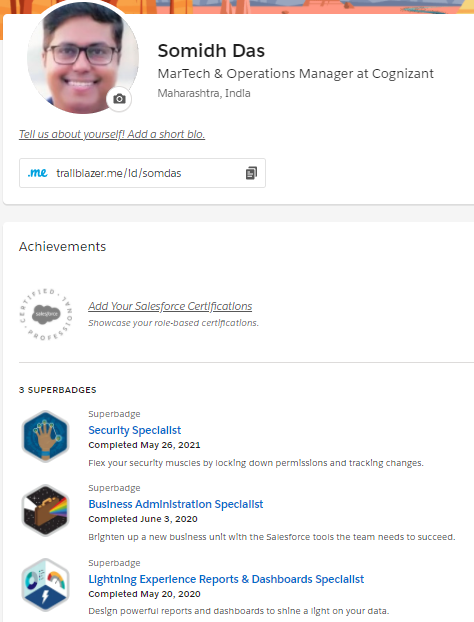 somidhdas's tweet photo. I'm superbadging my way to being #AdminReady! via @Trailhead @SalesforceAdmns #AwesomeAdmin https://t.co/gWcyKMCMZT