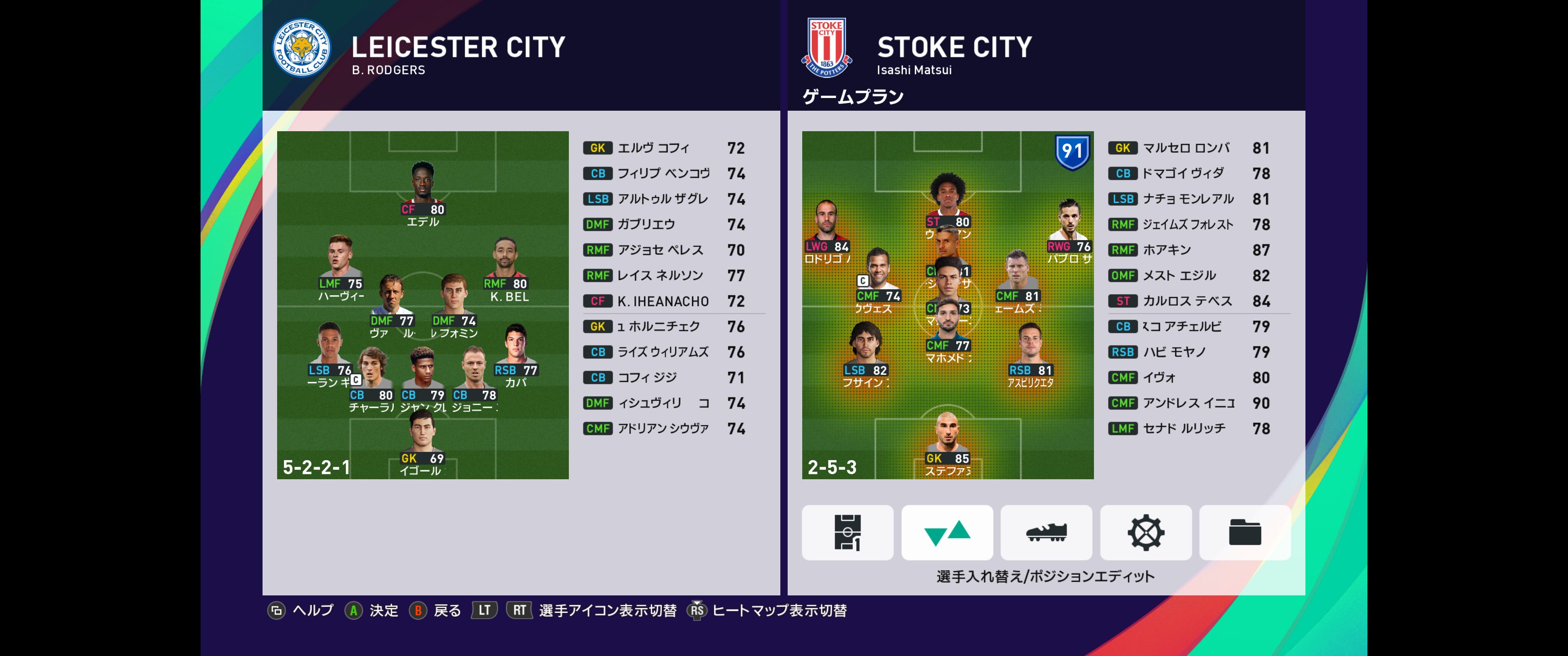Isashi Che Ma Wei Matsui ウイイレ21のmlシーズン8 マッチプレビュー丨プレミアリーグ第24節レスターシティ対ストークシティ丨 スターター スカッド フォーメーション 戦術コンセプト アレンジ 守備システム T Co Oukjxb4kfp Twitter