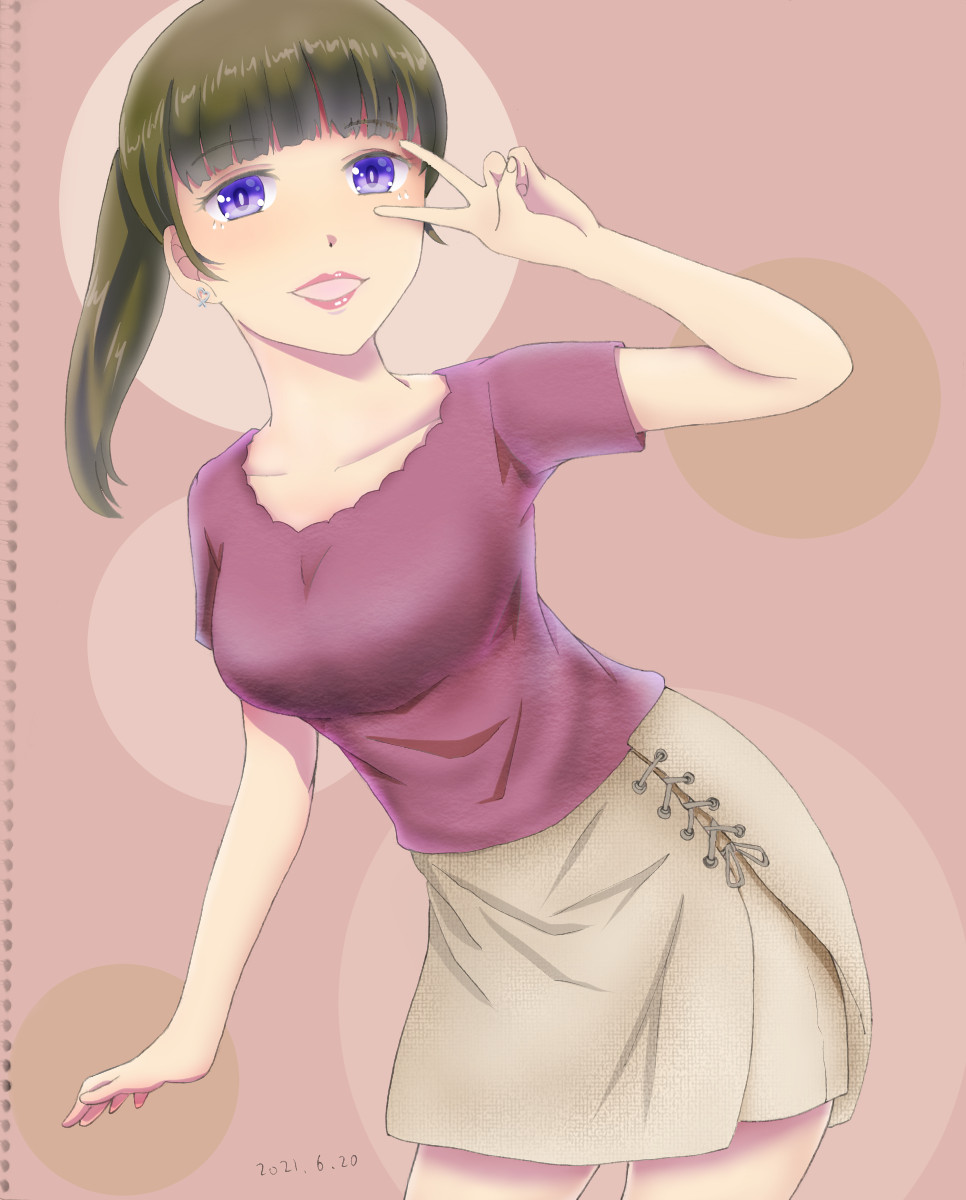 「今日の練習絵を晒します。ほどよく都会でほどよく田舎に住むお姉さんの服を想像しなが」|きさらぎこうしのイラスト