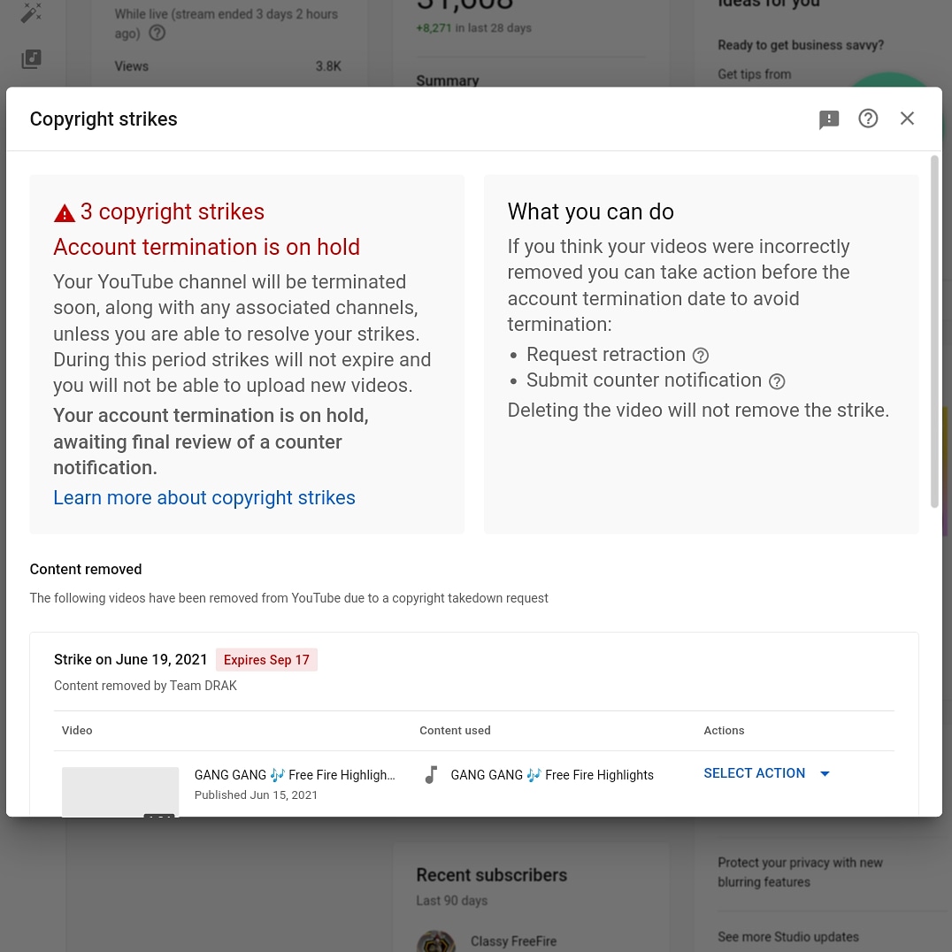 CYRUSYT7's tweet photo. My chanel got 3 fake copyright strike please help me with it.
@YouTubeIndia #youtubeindia #youtube #fakecopyright #fakecopyrightstrike #CYRUSYT #HELPCYRUS @YouTube @YouTubeCreators @YouTubeGaming @TeamYouTube https://t.co/kvZi0Gi6NP