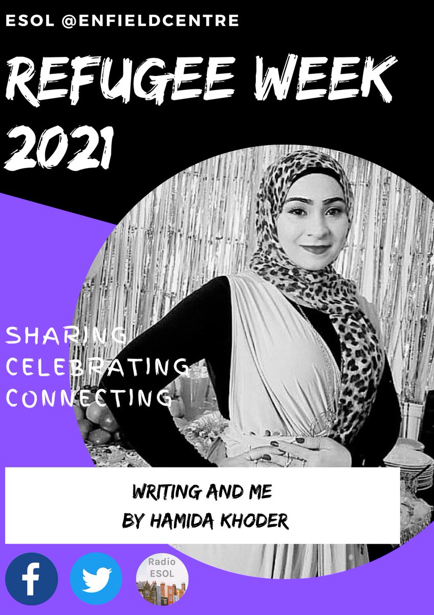 EnfieldCentre's tweet photo. For #RefugeeDay we hear from Hamida Khoder, a student @EnfieldCentre @leedscitycoll talking about why she writes stories and what inspires her to write. #wecannotwalkalone #RefugeeWeek2021
https://t.co/em50wkxKQm https://t.co/GjsFlcp6VW