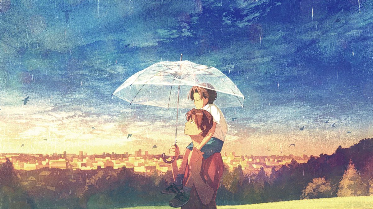 transparent umbrella transparent umbrella carrying holding umbrella outdoors short hair  illustration images