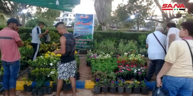 اللاذقية إقبال كبير على معرض الزهور والحرف اليدوية في اللاذقية سانا
