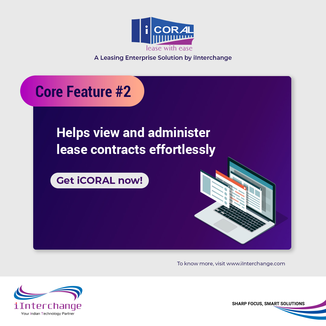 IinterchangeL's tweet image. Manage your leasing operations effortlessly with iCORAL.
Get a demo now!
Tap on the link below.
iinterchange.com/demo/

iCORAL, by iInterchange, is a leasing enterprise solution.

Visit iInterchange.com to know more.

#iInterchange #iCoral #containerleasing