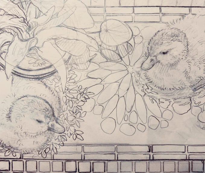 ちょっとずつ描いてる…🦆 