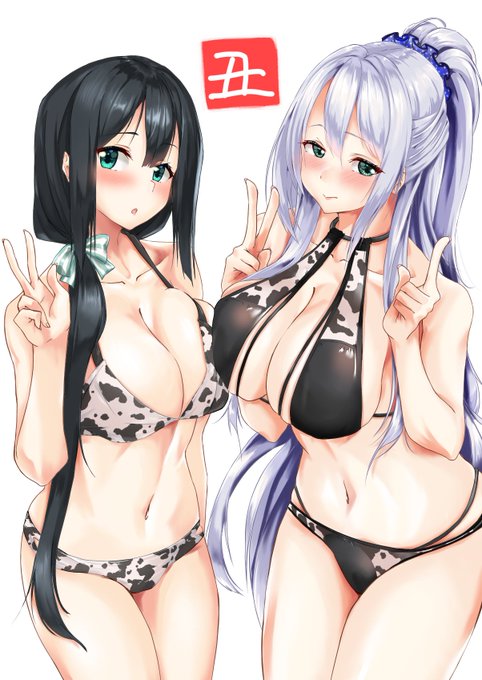 #もう一度TLを牛柄ビキニでいっぱいにしたい

半年前に描いてから牛柄ビキニ描いてないですね。 