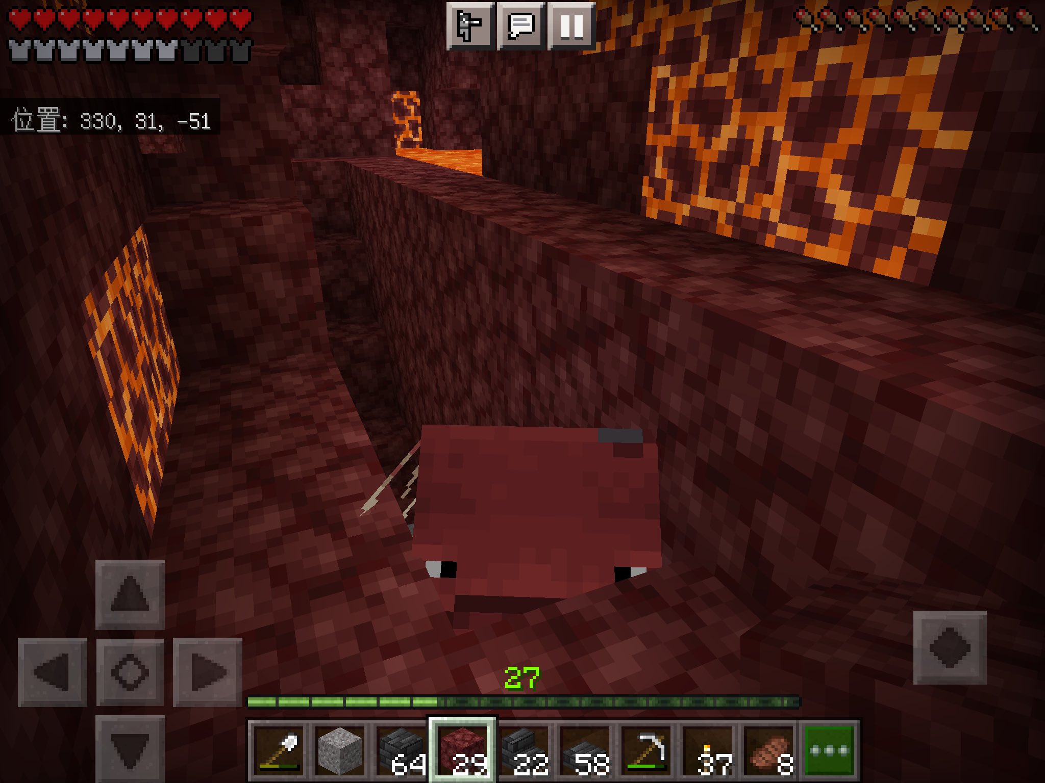 ちゃみ En Twitter ネザー整備中のこと二つ目 ブラマイの高さまで掘っていたらマグマの海に ストライダーくんよぉ マグマの海の高さなのはわかえうけどよぉ マグマが出てきてるのもわかるけどよぉ 邪魔しないでほしいなぁ 楽しそう あひれるむ Minecraft