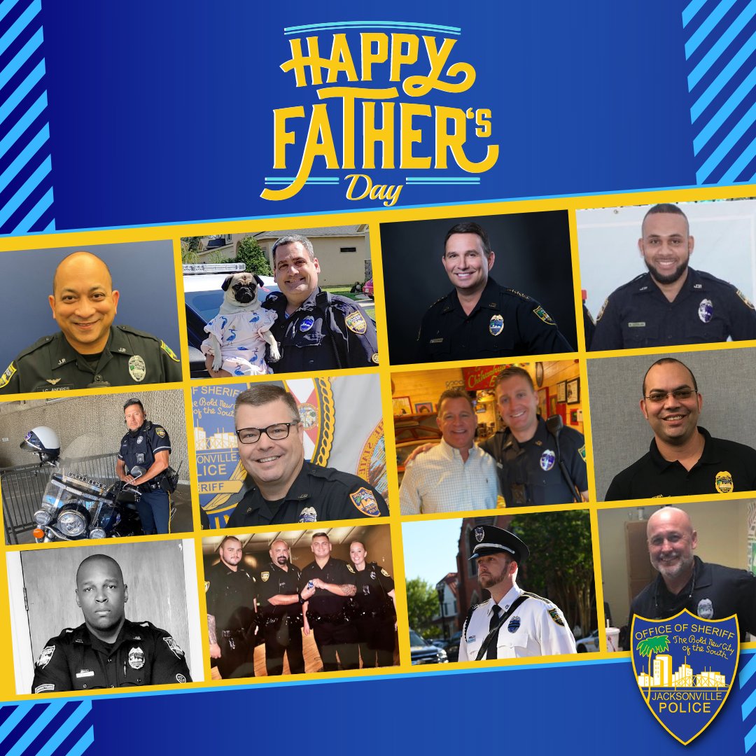 JSOPIO's tweet photo. #JSO is wishing all the dads out there a Happy Father's Day! They are police officers AND fathers 24 hours a day. They are never "off duty." We want to give them a big "THANK YOU" for the sacrifice they and their families give to their community. 

Happy Father's Day

#FathersDay https://t.co/1cWtl8jwsE