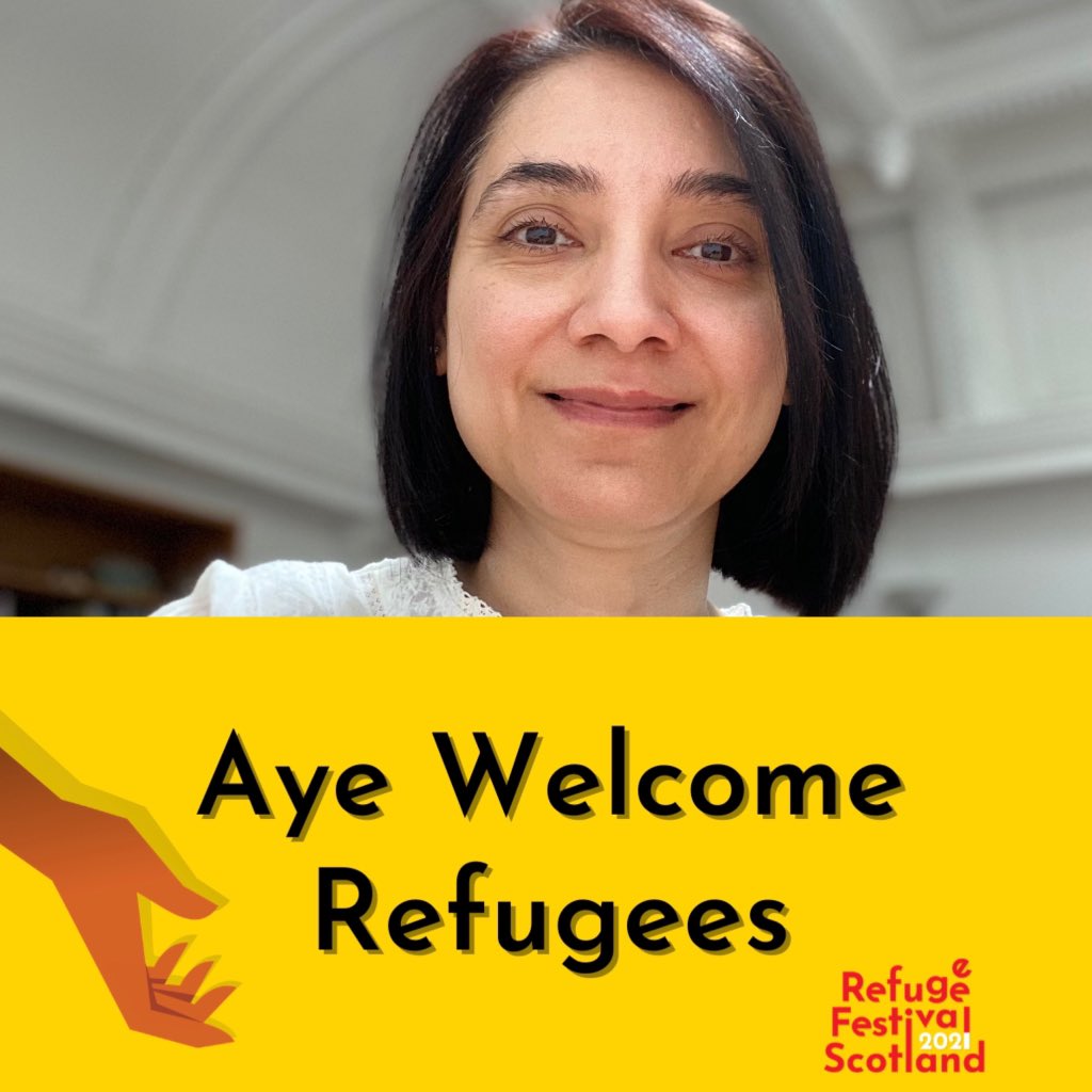 For as long as people are forced to flee war and persecution #AyeWelcomeRefugees. Recognising the courage, strength and talent of refugees. #WRD2021