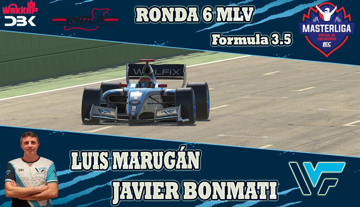 #MLV | Ronda 6

Esta noche disfrutaremos en Imola de nuestros pilotos más experimentados con el FR3.5. ¡Muchas suerte muchachos!

🔹 <a href="/LuisMarug/">Luis Marugán Vallvé</a> 
🔹 <a href="/JaviBon2/">Javi Bon</a> 

A sacar la luz esos entrenos 💪🏼

⌚️22:00h 🇪🇸 

#BeaWolfix🐺 <a href="/WolfixGaming/">Wolfix Gaming</a>