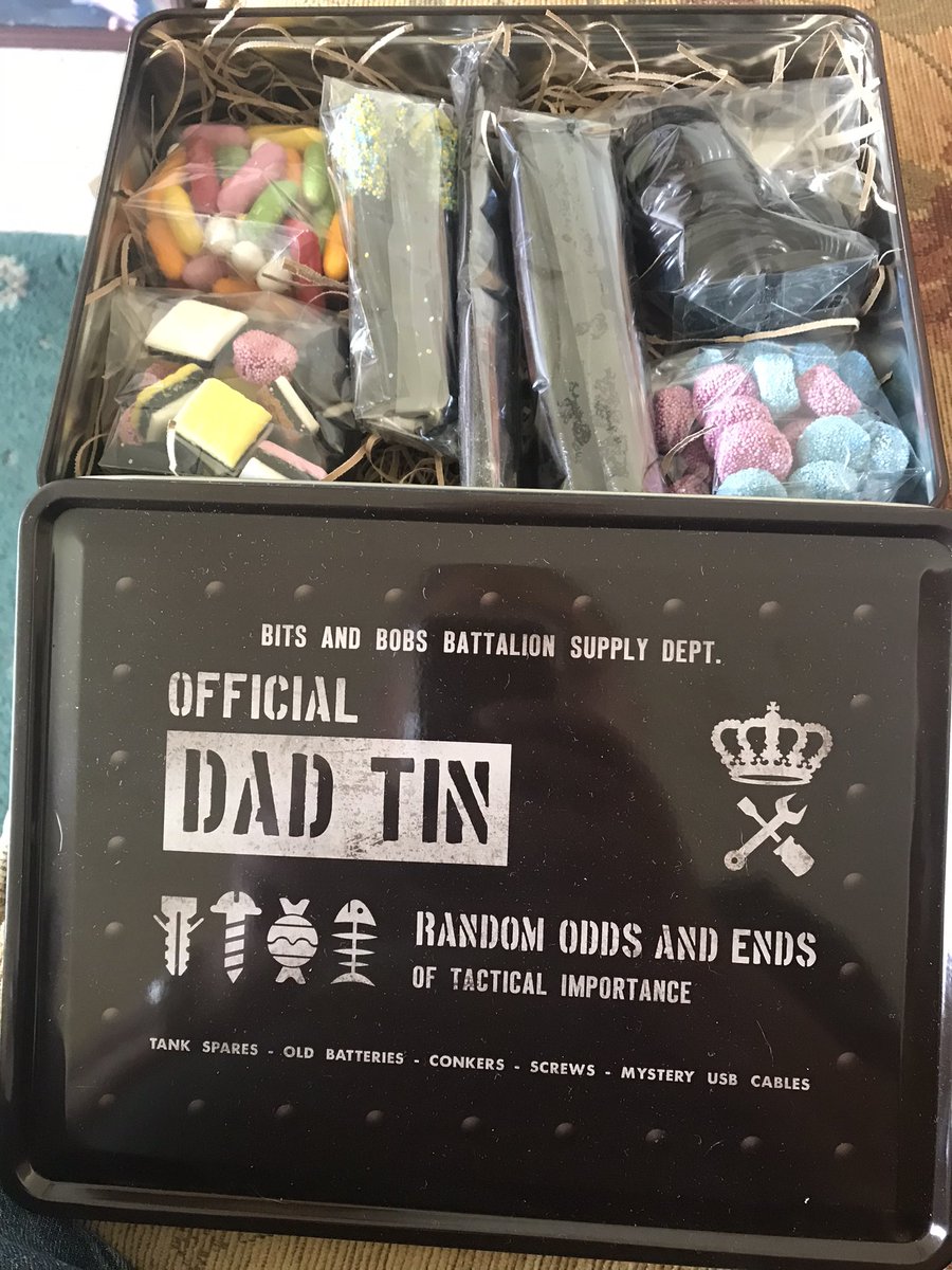 johngunn2's tweet photo. What a great Fathers Day gift from the eldest daughter. This is what I call a ‘Dads Tin’. Thank you daughter and @Choco6ella https://t.co/1cT8wGR7uh