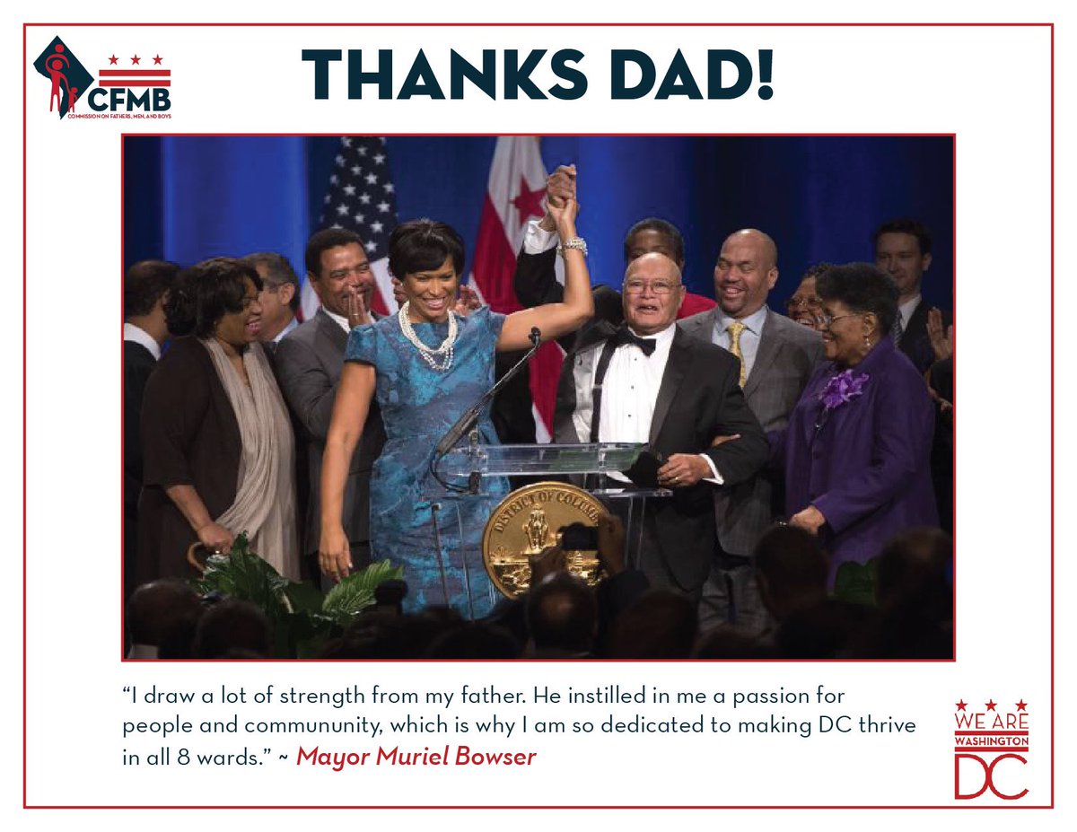 My dad continues to teach and guide me, and I work hard to emulate his public service. Thank you Joe, for inspiring me to lead and serve the residents of the District of Columbia. I am blessed to call you dad!

Happy Father's Day to all of our DC dads!