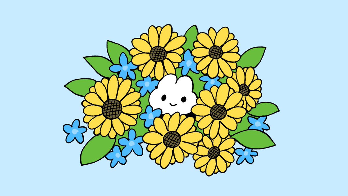 flower no humans blue flower blue background simple background yellow flower sunflower  illustration images