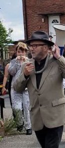 outta_____here's tweet photo. @bellacaledonia @KnightAngel45 "Im sure there's a girl walking behind me, wearing a velour onesie trying to be a cat.. 
She's either trolling me or she's my biggest fan.. play it cool George, play it cool." https://t.co/hHeR1BOKDc