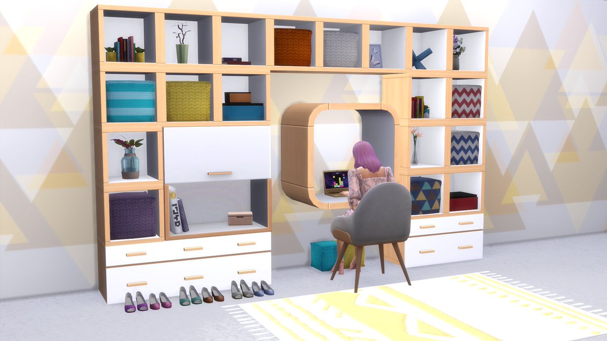 Modern functional study/desk area 
#TheSims4 #dreamhomedecorator #simscommunity