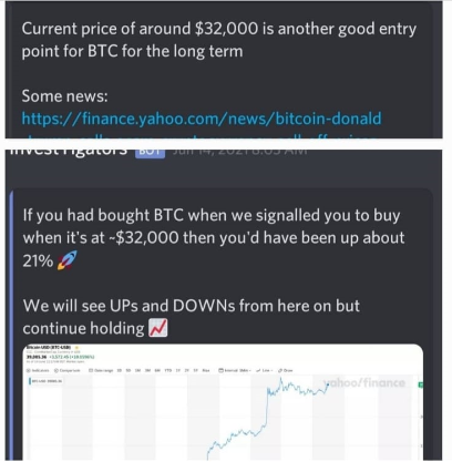 Invest_Tigators's tweet photo. On June 8th, we signalled members to scoop up  #Bitcoin at the ENTRY POINT of ~$32,000, whether it's a full coin or fractional coin.

In just a short hold of 6 DAYS, #BTC reached $39,000+

That's an easy +22% or $7,000+ gain just like that 🤑💰📈 https://t.co/wZelo2kTWj