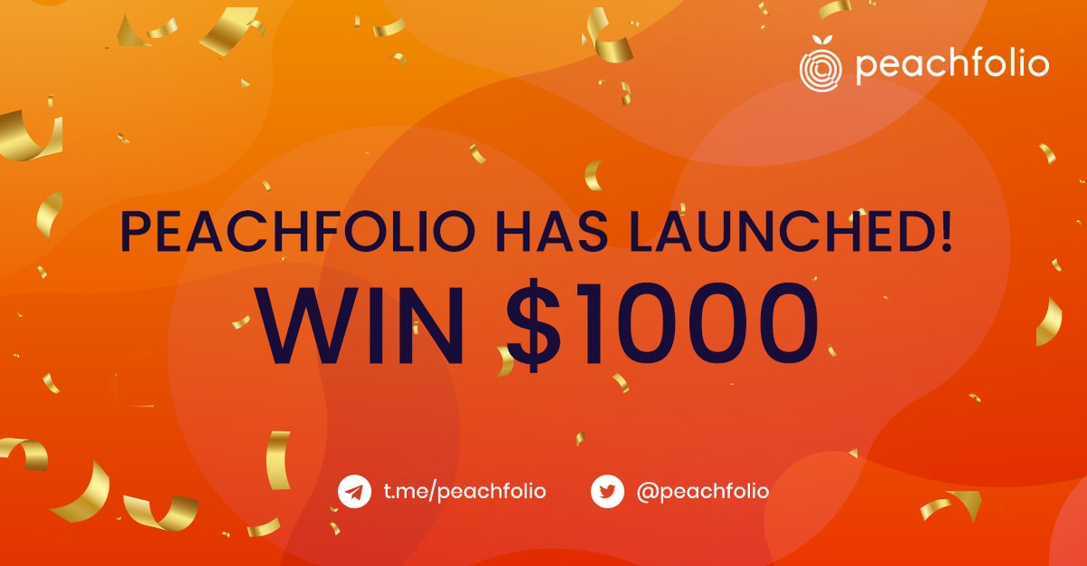 To celebrate our token launch we are giving away $1000 worth of #peachfolio tokens! To qualify:

🍑 RT this tweet
🍑 Like and Follow x.com/peachfolio
🍑 Join Telegram t.me/peachfolio
🍑 Fill in form forms.gle/6XnNqKdjKWdJ7X…

#teampeach #airdrop #DeFi #BSC #crypto