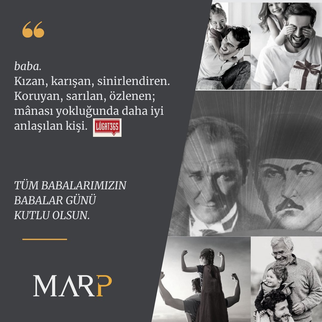 Tüm babalarımızın Babalar Günü kutlu olsun.
Happy Father's Day.
#marpglobal