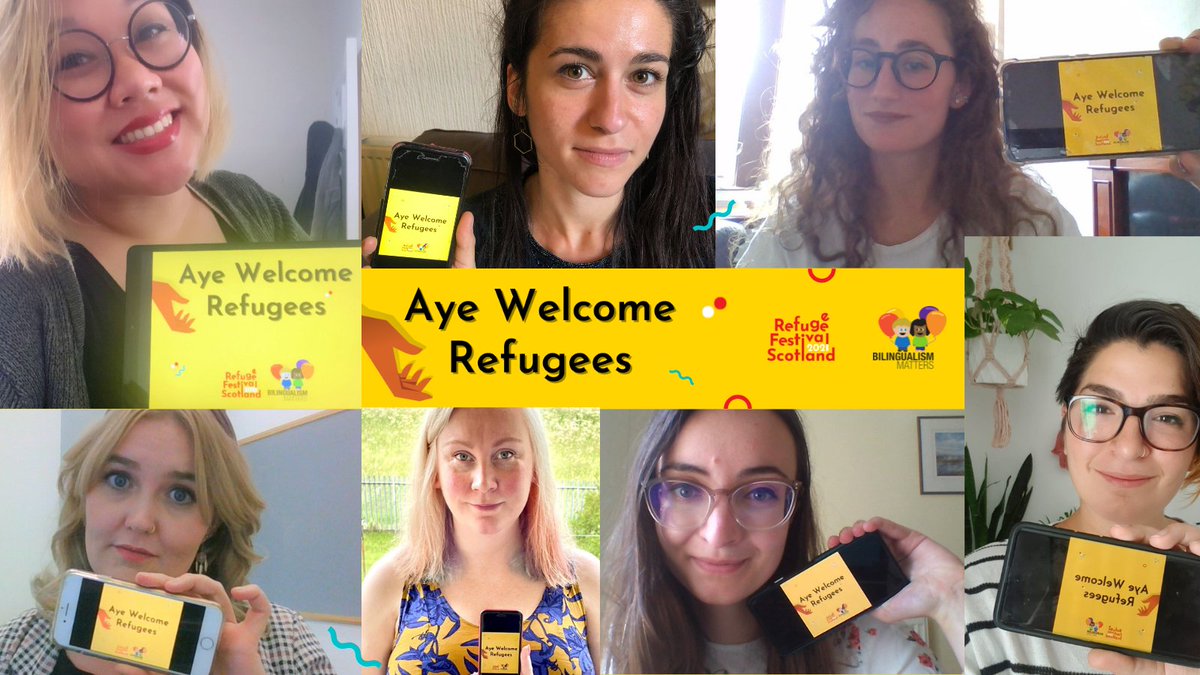 BilingMatters's tweet photo. In honor of #WorldRefugeeDay 2021, we stand in solidarity with refugees.  For as long as people are forced to flee war and persecution, #AyeWelcomeRefugees!

#RefugeeFestScot @scotrefcouncil https://t.co/Fy1jdAmmas