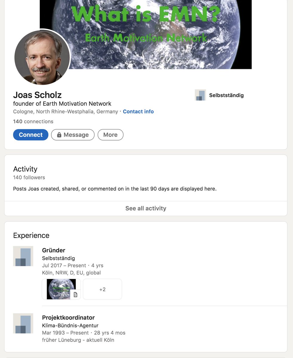 Who is Joas, famous scientist, actor, journalist so that those 2 big figures quickly to follow? Hmmm, let's see, 28 years experience as managing director! and 25 connects.Sorry, he has other account and 140 "colleagues", why quote marks? well, here starts most interesting: