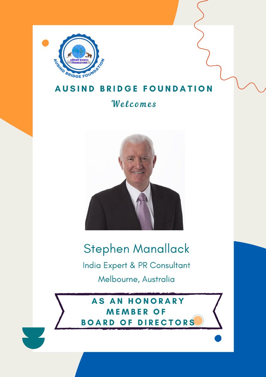 Welcome to Mr. Stephen Manallack <a href="/SteveManallack/">Britney</a> to the Board of Directors of <a href="/AusIndBridge/">AusInd Bridge Foundation</a>. Stephen has been a former President of @AIBC_Ltd &amp; is a leading India expert &amp; business coach. #AustraliaIndia ties. <a href="/MrDeepakVinayak/">Deepak Vinayak OAM JP</a> <a href="/SujeetKOfficial/">Sujeet Kumar 🇮🇳</a>  <a href="/AusHCIndia/">Philip Green OAM</a> <a href="/DanielAndrewsMP/">Dan Andrews</a>