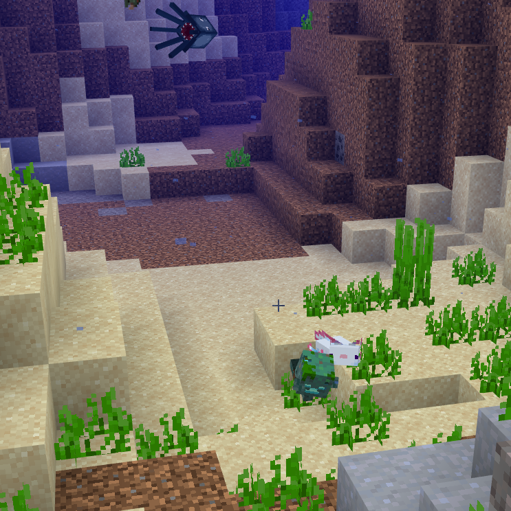 百科の知 W 成瀬 マイクラ 動くと酔って死ぬので ウーパールーパーが四角いのと死闘を繰り広げてるのを眺めてた ウパー好戦的でかわいい あと村の教会に醸造台みつけた まだ使えないけど