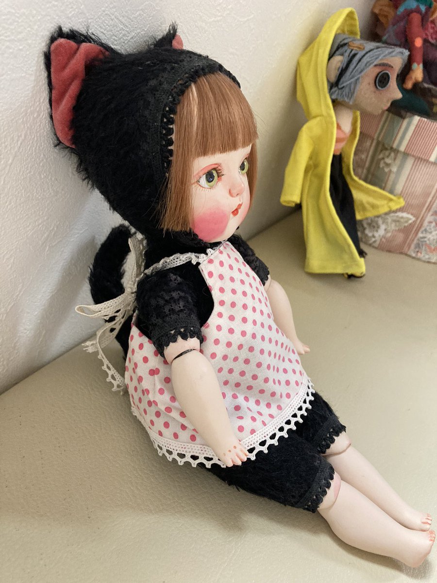 金魚庭園　守田明日香様作　クリスマス　箱付き　人形　ドール　美品 守田明日香 様の黒猫ちゃん 我が家に来てくれました🥺💖 おやゆび金魚
