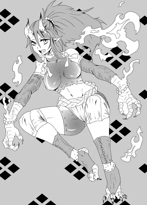 ところどころトーン貼り忘れができたけど練習でもう一枚 