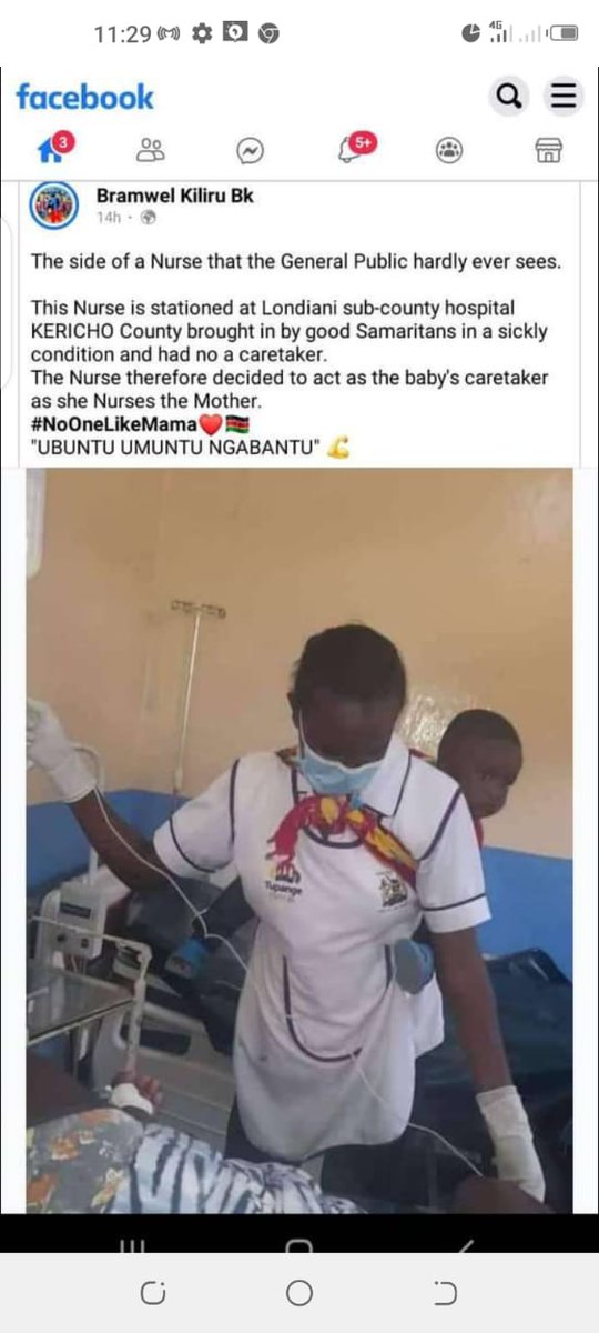 NURSEACTIVISTKE's tweet photo. A nurse stationed at Londiani sub county hospital in Kericho county went beyond call of duty and carried a baby of a critically ill patient on her back as she attended to the her. 
Her act of compassion and kindness is all that nursing entails and what Handerson described. 2/3 https://t.co/2gJQLNwWoo
