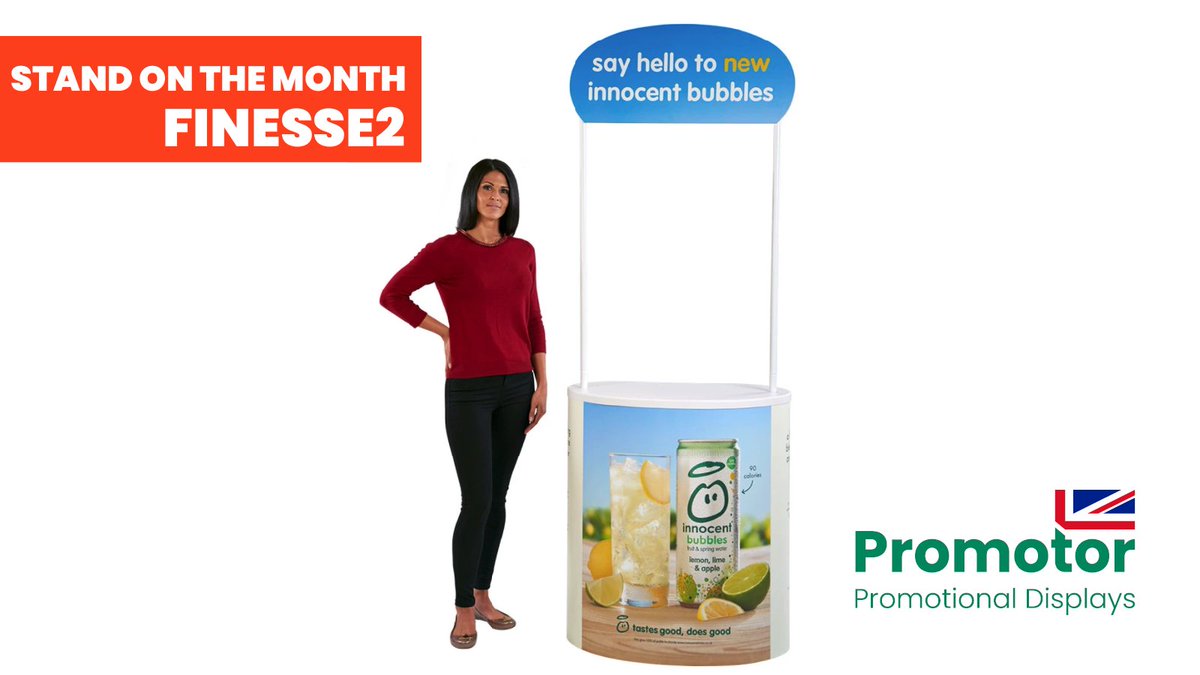 This month's #standofthemonth is the #FINESSE2. It shares the features of the Finesse, but measures 805mm (w) x 910mm(h), making the #possibilitiesendless! 

 promotor-uk.com/promotordispla…

#manufactured #product #displaystand #ukmanufactured #display #hasslefree