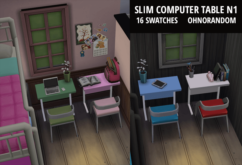 ohnorandom's tweet image. [CC] Slim Computer Table N1 - 10 Swatches #sims4  #sims4cc ohnorandom.com/post/cc-slim-c…