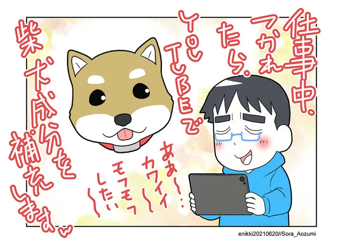 YouTube上では、推しの柴犬チャンが4頭はいますw 