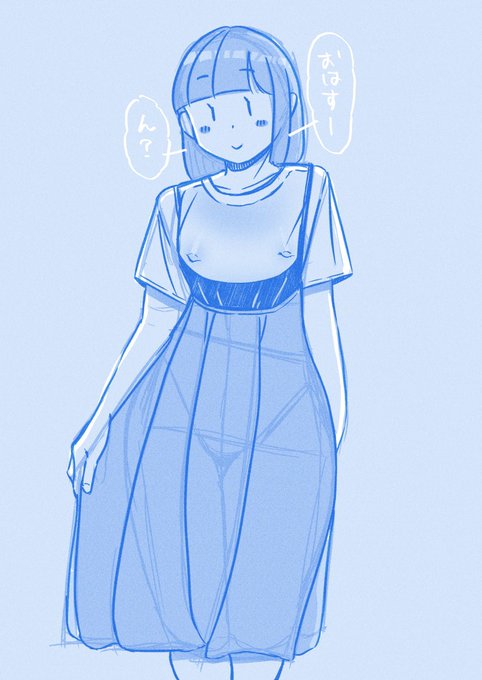 よるらくがき。キャミワンピ可愛くて好きなんですけど、♂なんだから乳首透けてても問題ないよね!!問題あるよね!! 