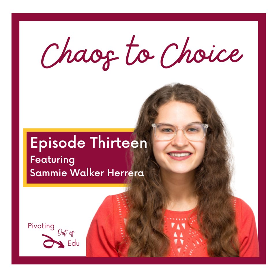 BONUS EPISODE!!! Jaimie (Tom was recovering from COVID shot #2) got to chat with Sammie Walker Herrera, an amazing #SAPro who is helping colleagues think about moving out of their positions to find other choices. 

Listen ➡️: pivotingoutofedu.com/episodes/14/