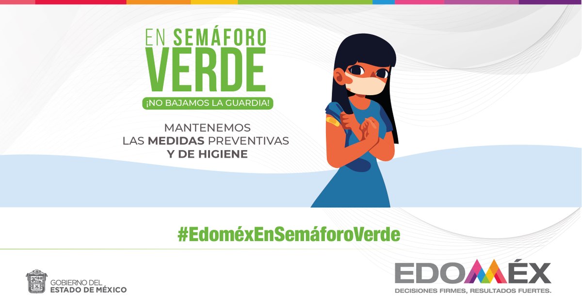 Edomex's tweet photo. Los mexiquenses actuamos de forma responsable y solidaria para evitar un retroceso en el semáforo epidemiológico.
#EdoméxEnSemáforoVerde https://t.co/OOz1wWQra0