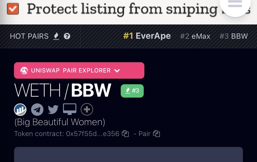 BBW_UNI's tweet photo. Still trending on @DEXToolsApp! Let’s get to number 1!! $BBW https://t.co/VPexFv0dDF
