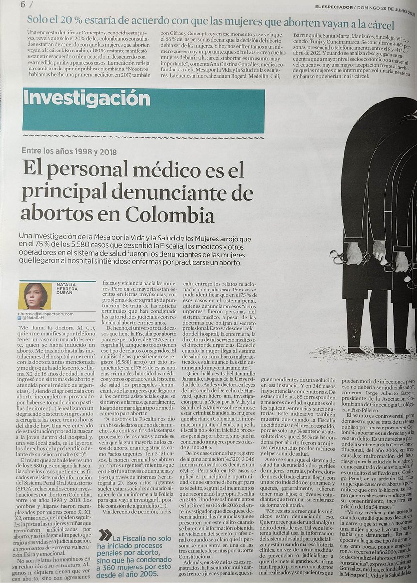Natal1aH's tweet photo. ¿Por qué los médicos y el personal de salud han sido quienes más acusaron con la Policía y Fiscalía a las mujeres y niñas de abortar? Esta investigación da buenos elementos para entender por qué el delito ha roto en estos casos con la relación médico-paciente. https://t.co/rWkEje73SN