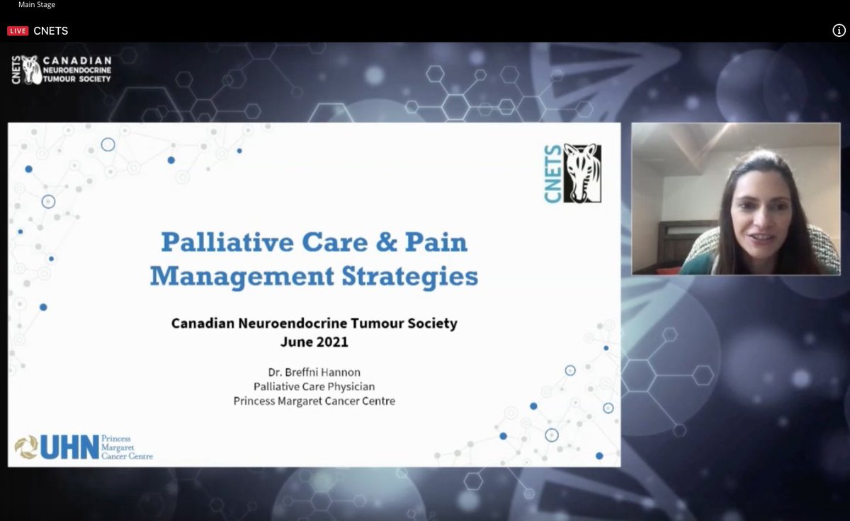 CNETSCanada's tweet photo. Dr. Breffni Hannon, Palliative Care Physician, presents on Palliative Care & Pain Management Strategies #cnets2021 https://t.co/kYDFJhu7wi
