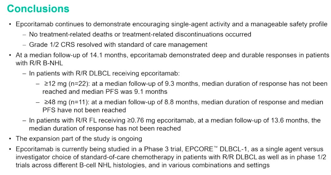 Lymphoma Hub (@lymphomahub) on Twitter photo CONGRESS |#16ICML| <a href="/DocHutchings/">Martin Hutchings</a>, <a href="/Rigshospitalet/">Rigshospitalet</a>, presents data from the dose-escalation phase I/II study evaluating single-agent, SC epcoritamab in patients with R/R B-NHL. Epcoritamab demonstrated ORRs of 91% and 80% in patients with R/R DLBCL and R/R FL, respectively. #lymsm CONGRESS |#16ICML| <a href="/DocHutchings/">Martin Hutchings</a>, <a href="/Rigshospitalet/">Rigshospitalet</a>, presents data from the dose-escalation phase I/II study evaluating single-agent, SC epcoritamab in patients with R/R B-NHL. Epcoritamab demonstrated ORRs of 91% and 80% in patients with R/R DLBCL and R/R FL, respectively. #lymsm