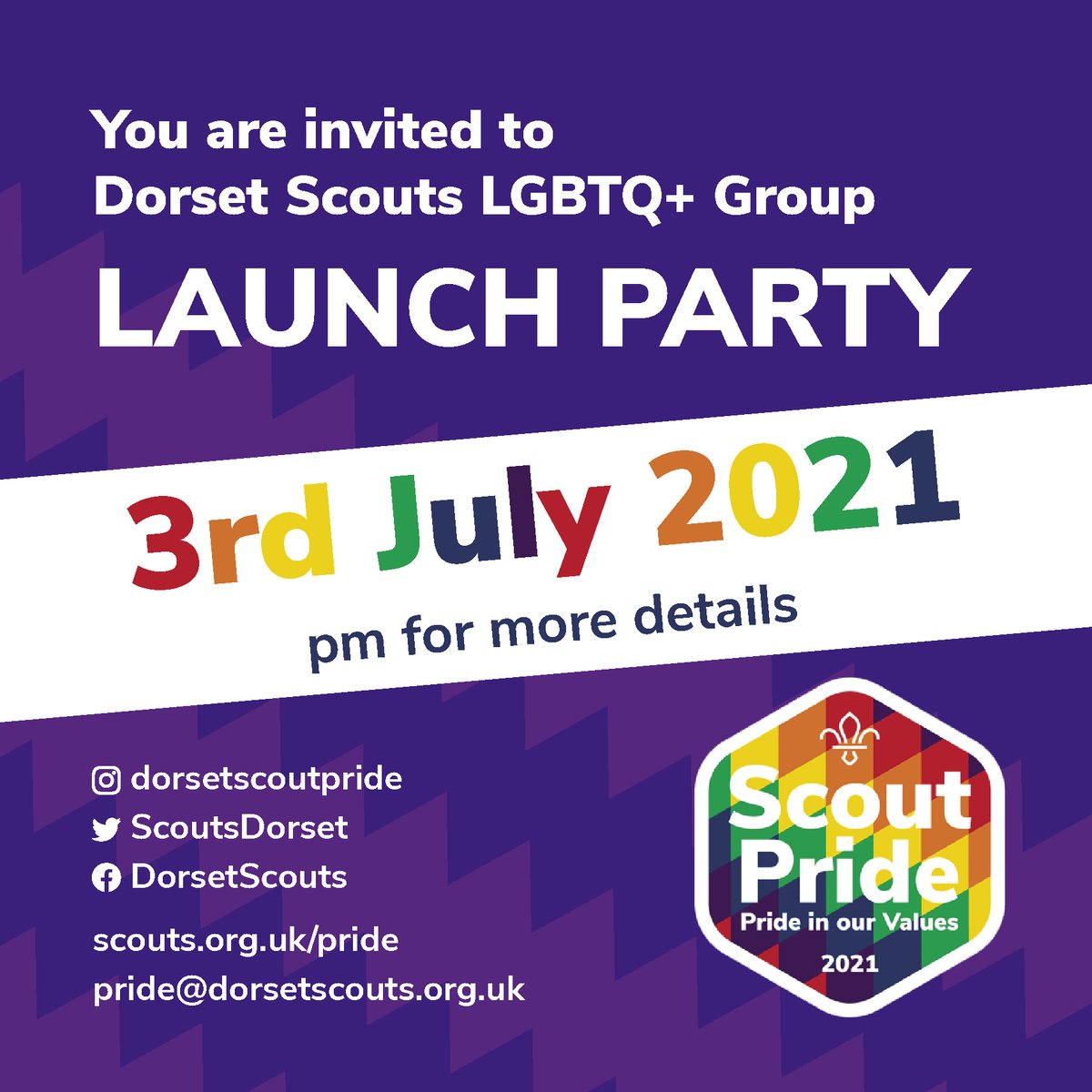 We've had some confusion about this so we've changed the name from Network to Group as it's open to everyone in Scouting no matter your age. Watch out for the County email coming out this week with full details OR send us a message 🏳️‍🌈😁❤